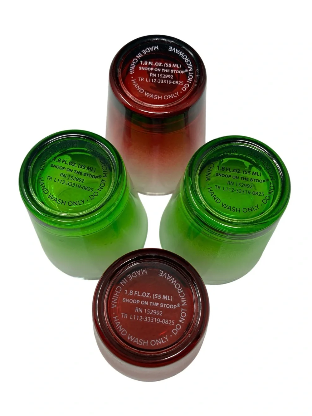 Snoop Dogg Snoop on the Stoop Set Of Four Christmas Shot Glasses 1.8 FL OZ